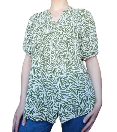 Romantické babydoll tričko s prírodným vzorom, xl