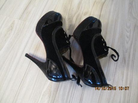 Semišovo-lakované poltopánky, 36