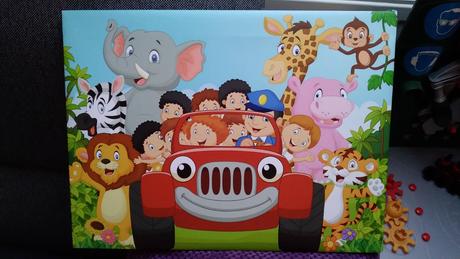 Obraz autíčko so zvieratkami 40x30cm, 