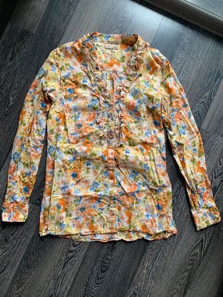 Kvetovaná košeľa dlhy rukav s volanom terranova, terranova,m