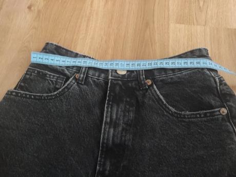 Riflové mom fit šortky, zara,s