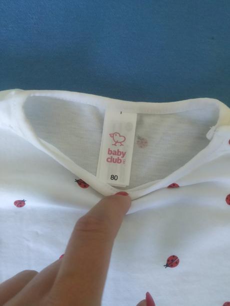 Biele tričko s lienkami, baby club,80