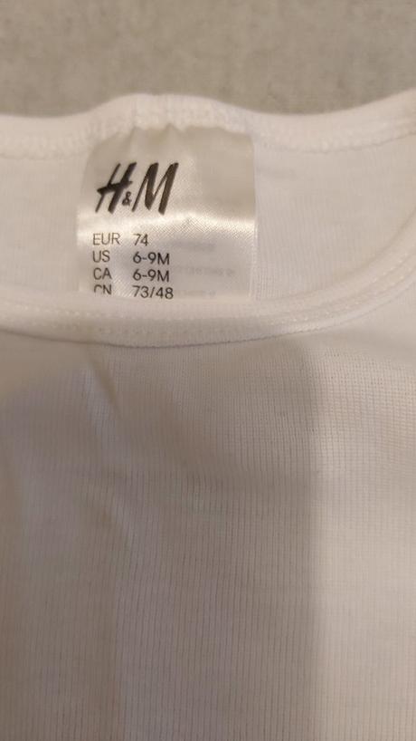 Bodytielko biele h&m 74, h&m,74