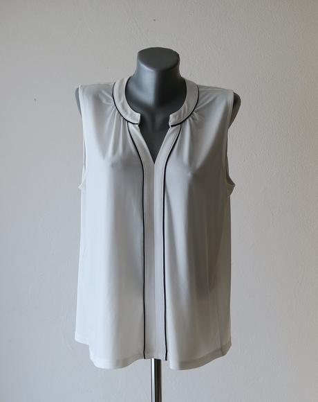 Elegantná biela blúzka h&m s čiernym lemovaním, h&m,l