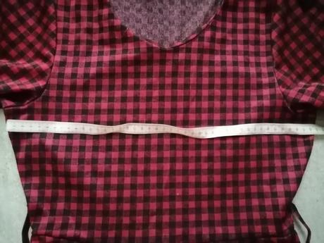 Červené kockované šaty, vl, l