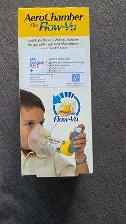 Nové aerochamber plus flow vu nástavec inhalačný, 
