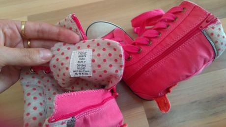 Ružové vysoké tenisky, uk7, vnút.dĺžka 16cm, next,25