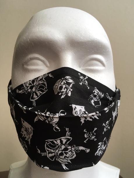 Dvojvrstvové bavlnené chlapčenské rúško s pirátmi,