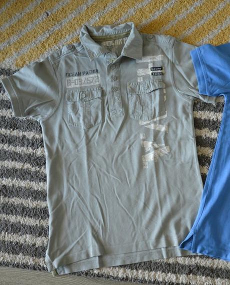 Sivé tričko s golierom 146/152, c&a,146