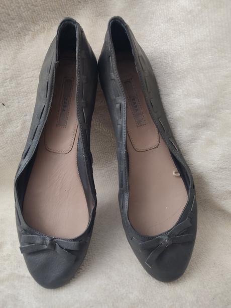 Kožené balerínky, zara,39