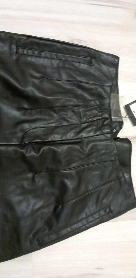 Koženkové nohavice vysoký pás, amisu,l / xl