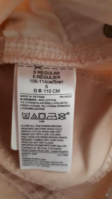 Ružové rifle so zlatým leskom zn. gap, gap,110