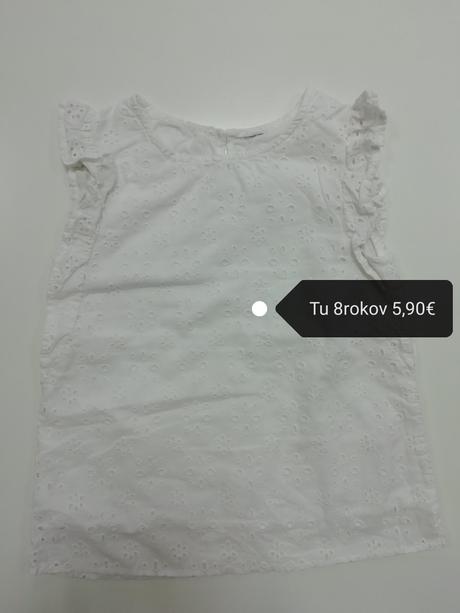 Biele madeirové tričko blúzka, tu,128