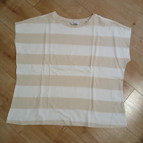 Béžovo-biele pásikavé tričko, tchibo,46