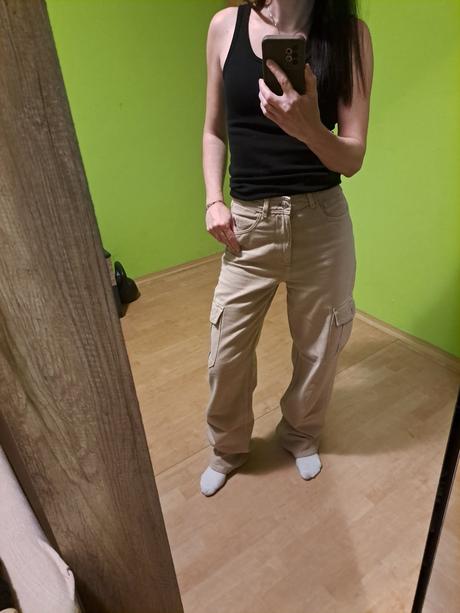 Hnedé nohavice cropp, xs