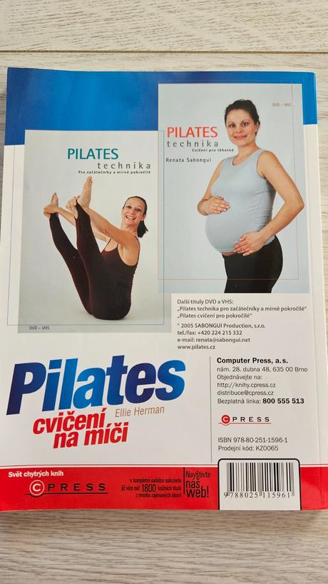 Kniha pilates cvicenie na fit lopte, 