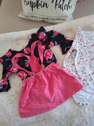 Set 2 krat body a suknicka na traky, pepco,80