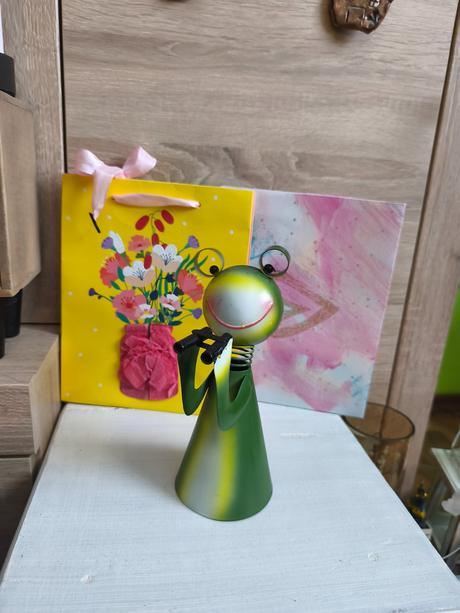 Dekorácia plechová žabka, 