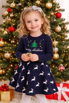 Dievčenské vianočné šaty merry christmas, 98 / 104