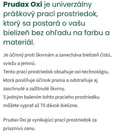Nemecký prášok prudax oxi,