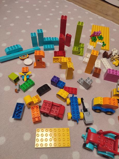 Lego duplo farma, veterinár, dom, stavebné stroje, 