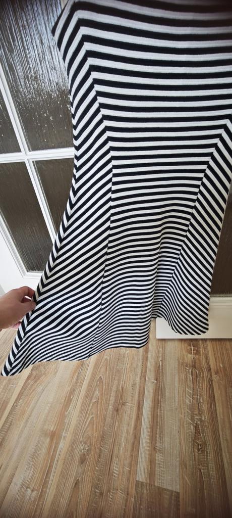 Šaty tmavomodrý prúžok s bielou, h&m,34