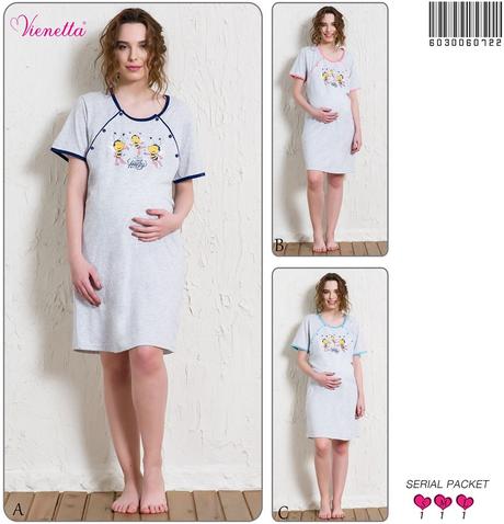 Materská bavlnená nočná košeľa na kojenie, vienetta secret,l - xxxl