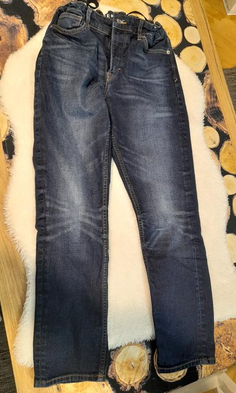 Džínsy rifle skinny fit modré , super strech, h&m,158
