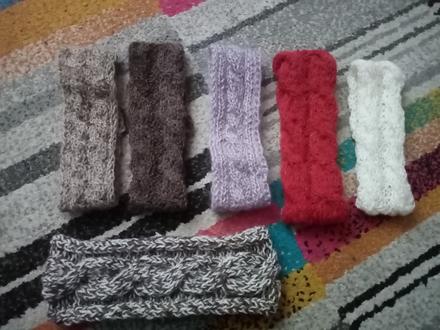 Detská vlnena čelenka fialová, 98