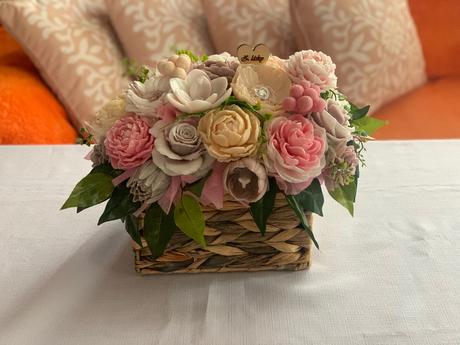 Mydlova kytica gratulačná kôš, 