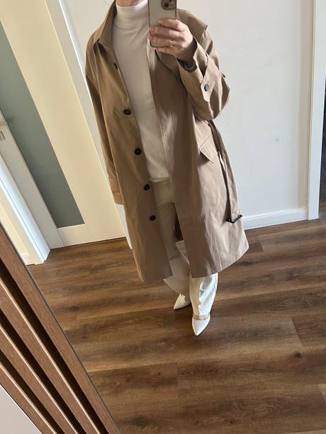 Cream oversize trenčkot, 38