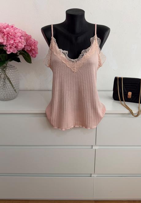 H&m luxusný romantický čipkovaný top, h&m,l
