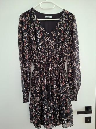 Cierne saty s drobnym vzorom, mohito,38