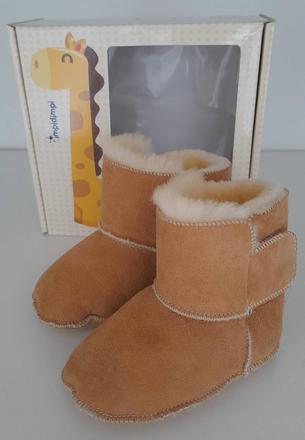 Zimné capačky s jahňacou kožušinou pre 6-12 mes., 