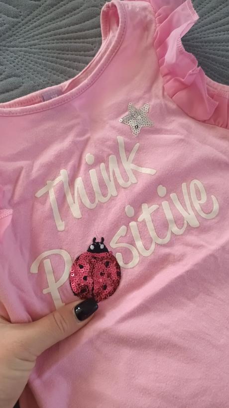 Ružové tričko s lienkou a volánikom, 128