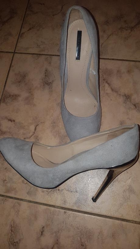 Zara lodičky,stieborny podpatok, zara,40