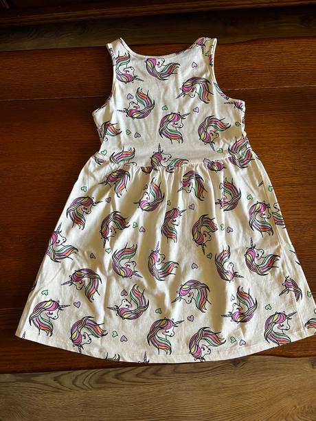 Letné šatičky s jednorožcom 110/116, h&m,110