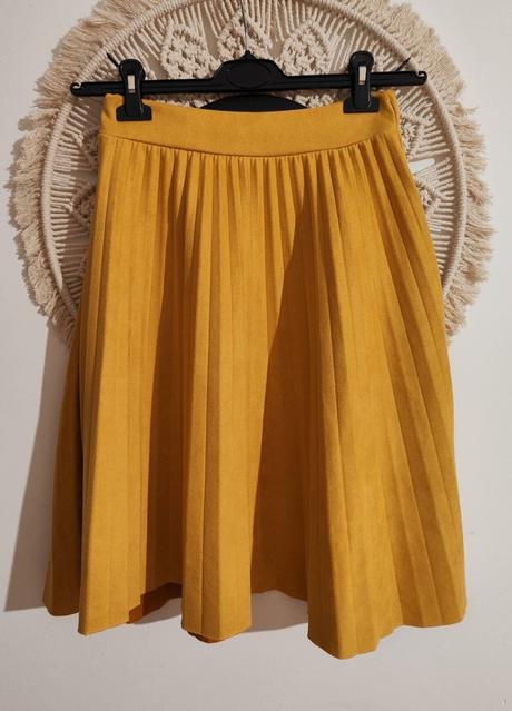 Horčicová midi sukňa, gate,s