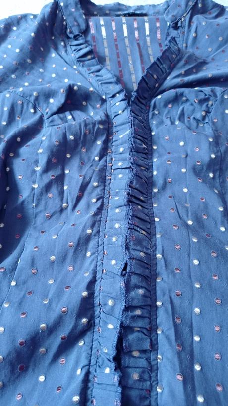 Sivá košeľa s bodkami orsay so zaväzov, top, v. 40, orsay,40