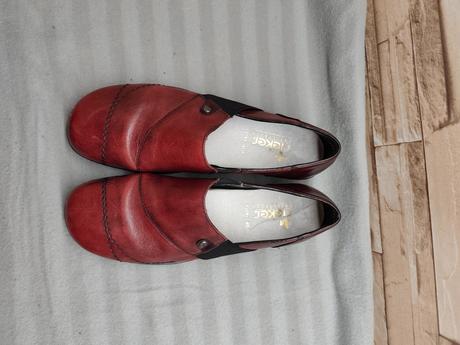 Rieker 37 - dámske kožené bordové našuchovačky, rieker,37