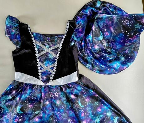 110/116 kostym s klobúkom, carodejnica,bosorka,5-6, 