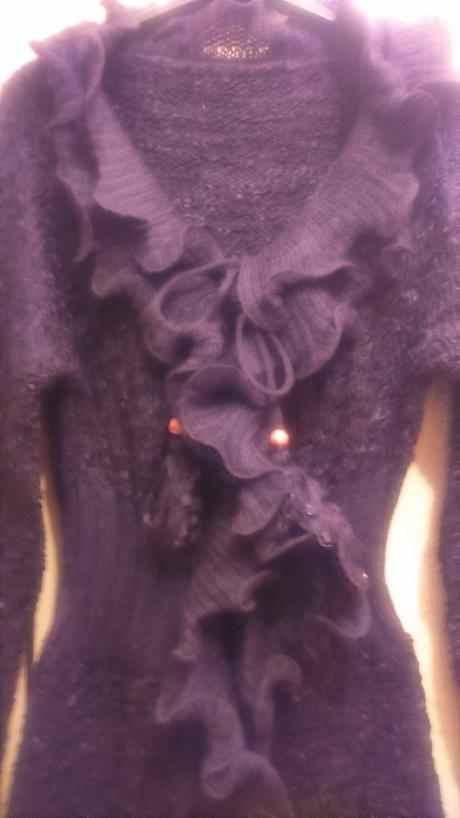 Dlhý fialový sveter, m / s