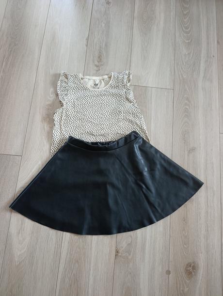 Kožená sukňa, h&m,134