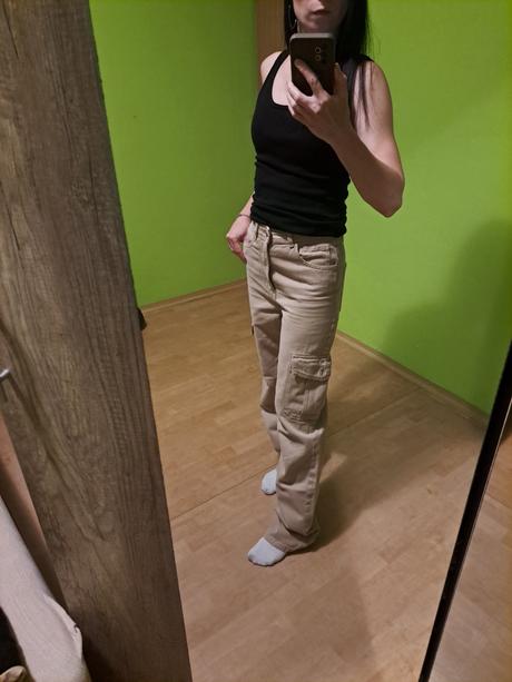 Hnedé nohavice cropp, xs