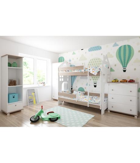 Poschodová posteľ dom ii, natural - rozmer 160x80, šírka (cm): 80,dĺžka (cm): 160