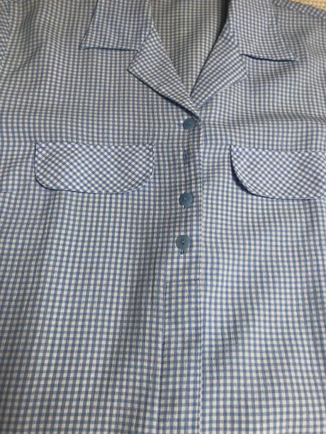 Bledomodrá kockovana košeľa vintage, c&a,xxl