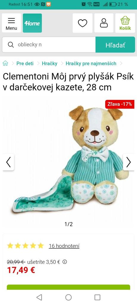 Clementoni psík mojkacik pre najmenších,