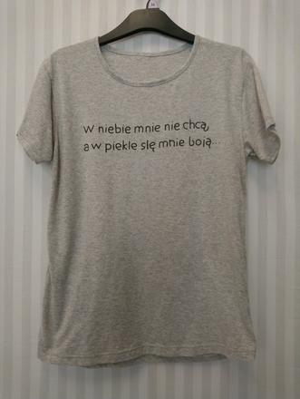 Dámsky sivý elastický top s nápisom, l, l