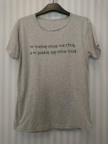 Dámsky sivý elastický top s nápisom, l, l