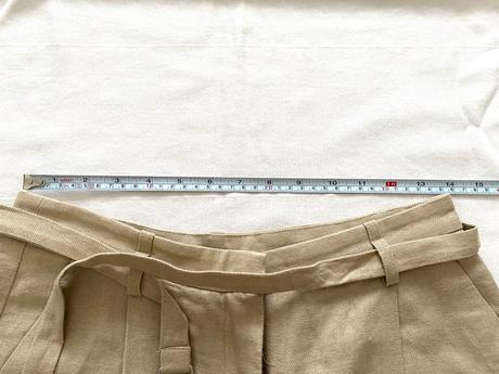 Béžové ľanové šortky so zvýšeným pásom a opaskom, lindex,m